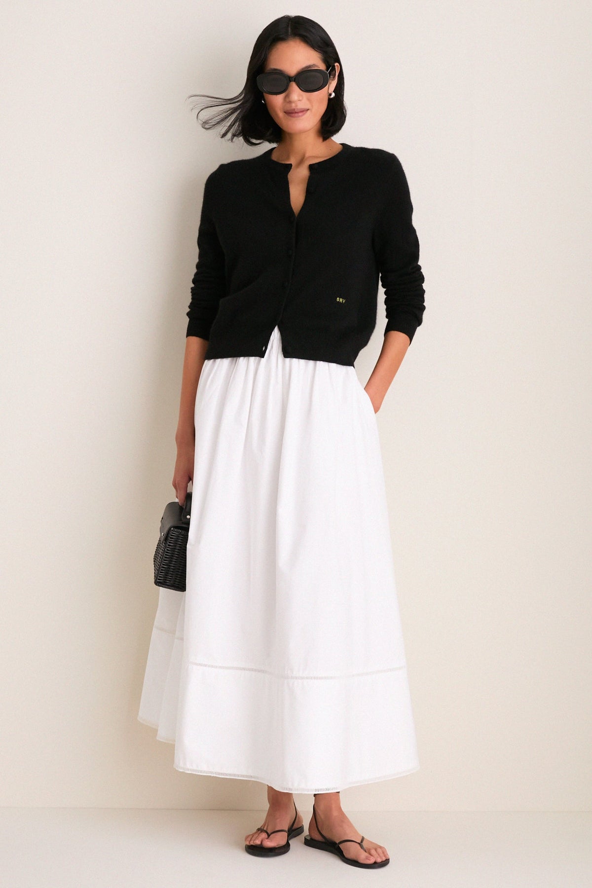 Black Cashmere Riley Cardigan