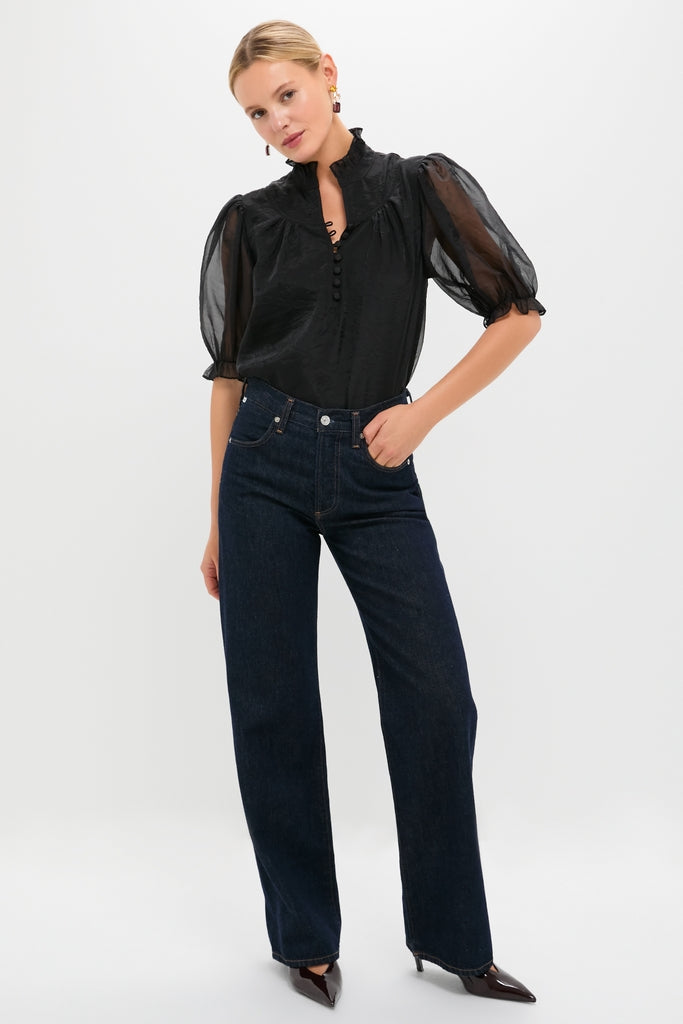 Black Chiffon Selena Blouse
