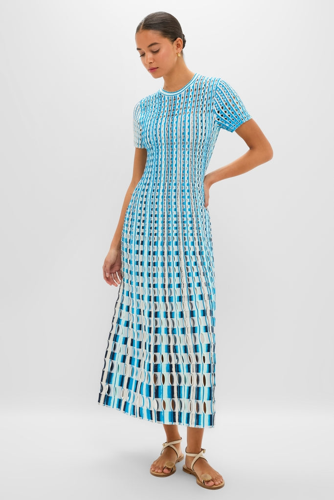 Azure Multi Zaida Midi Dress