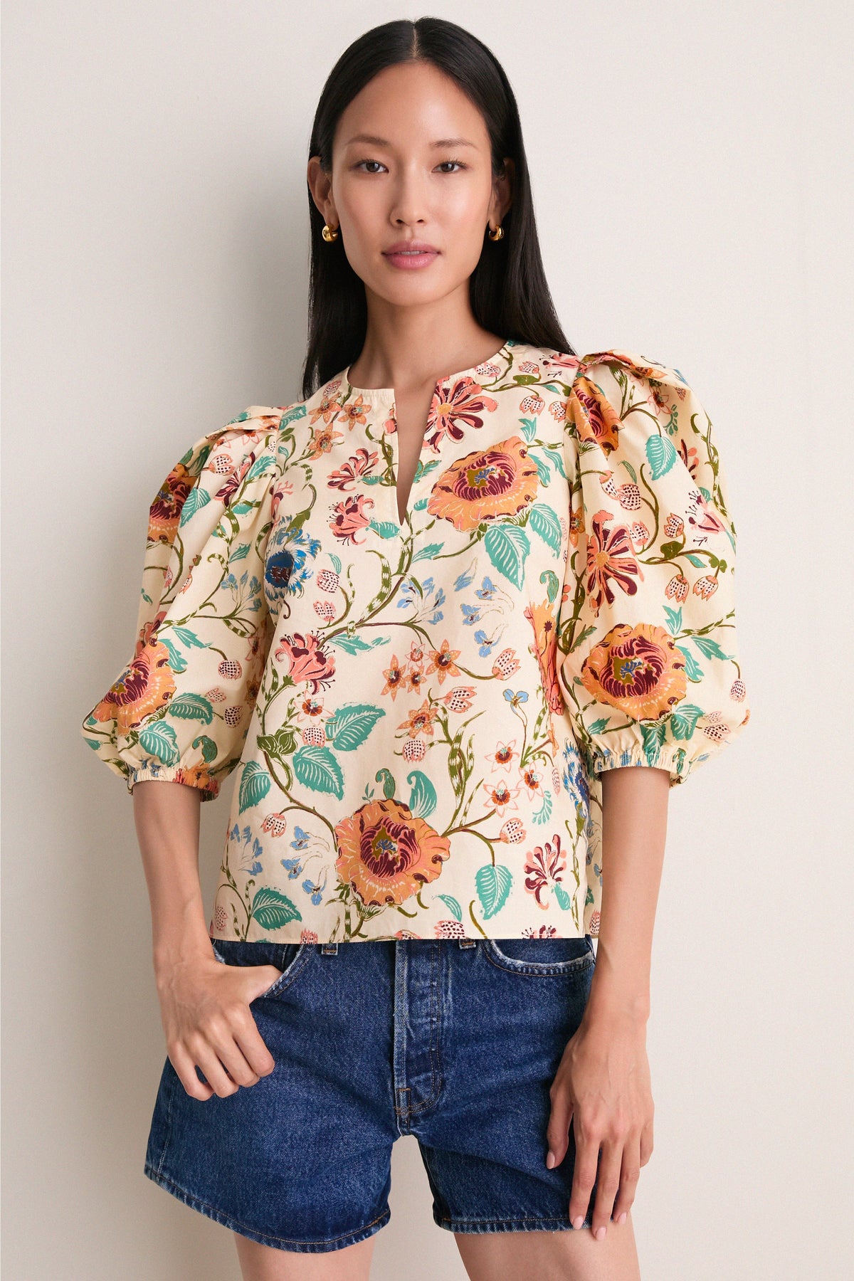 Abalone Florielle Short Sleeve Cotton Top