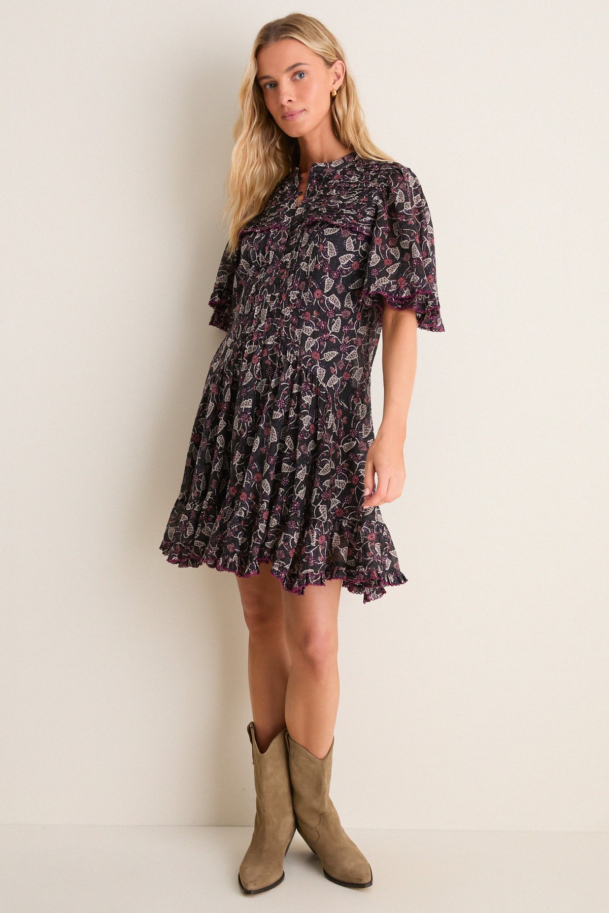 Black and Raspberry Daynia Dress