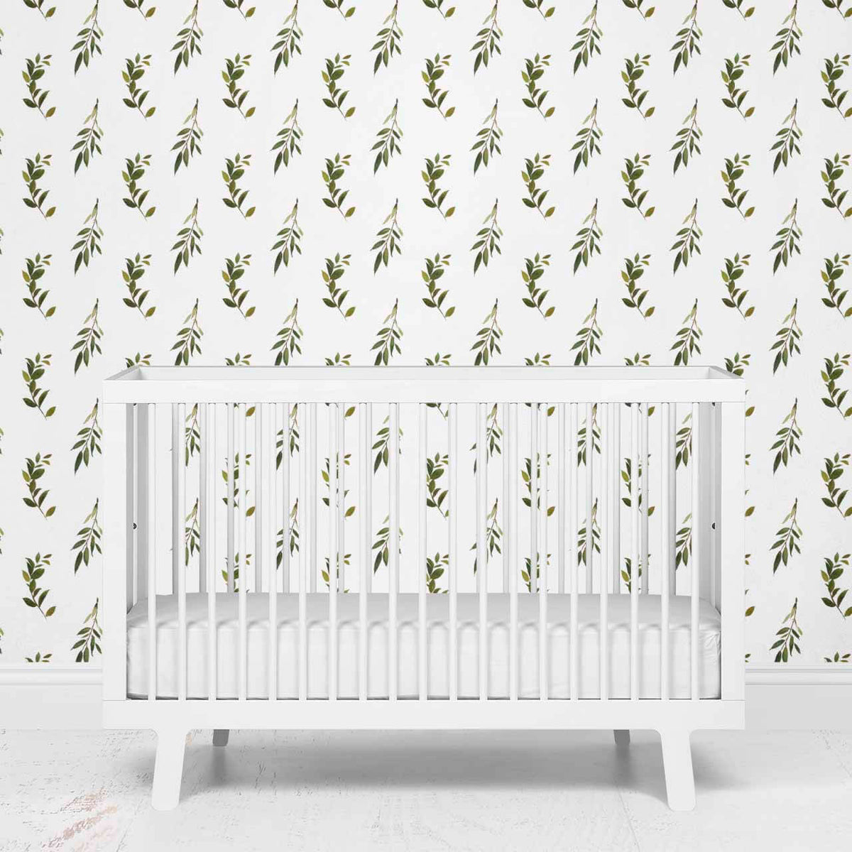 Olive Leaf Farmhouse Removable Wallpaper
