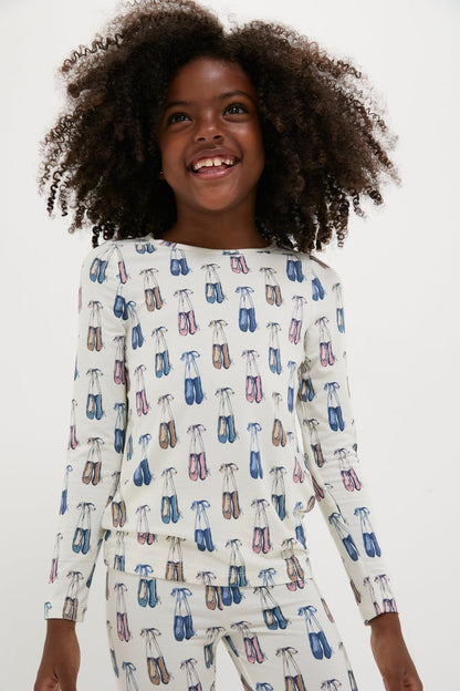 Ballet Slippers Kids Bamboo Pj Set