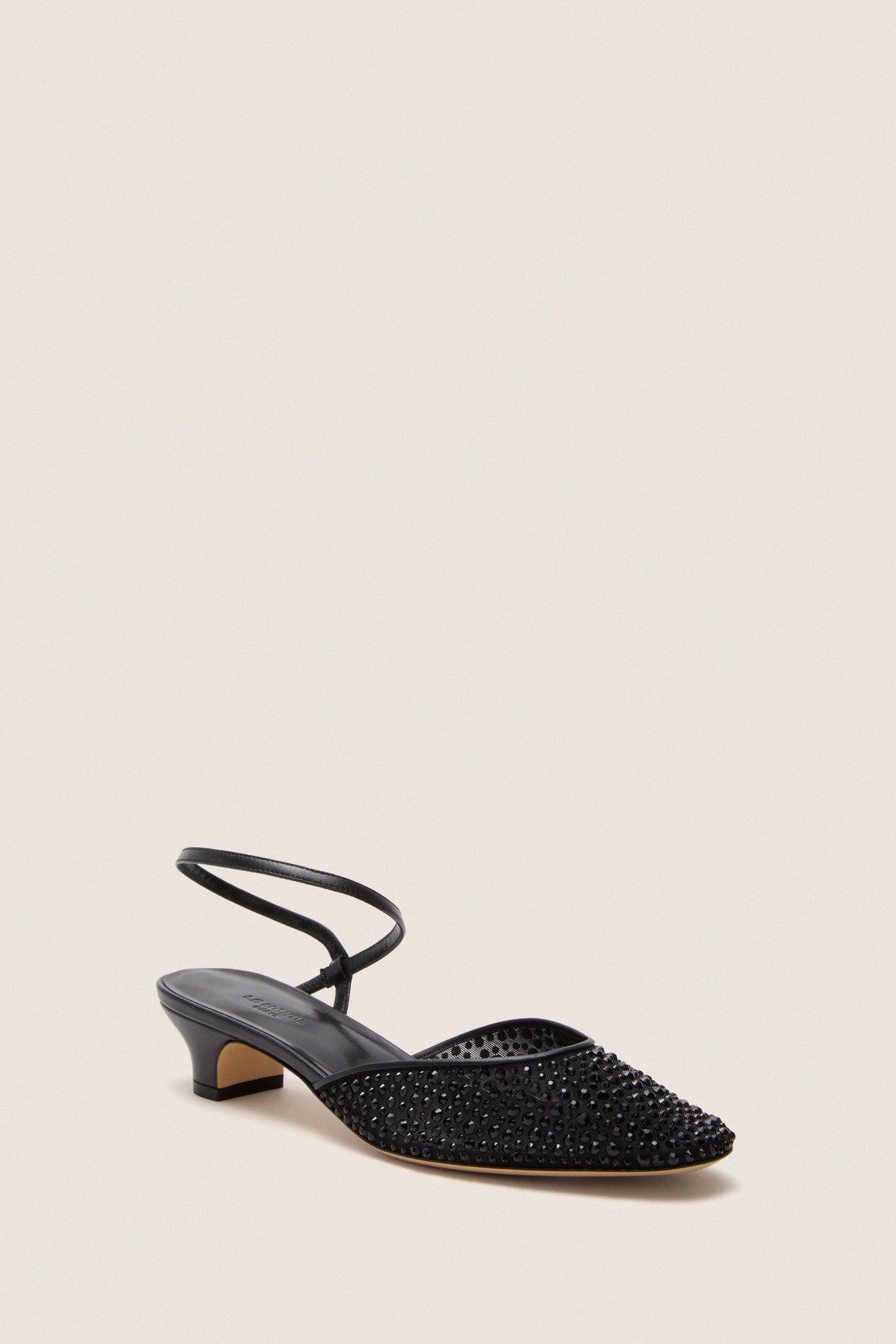 Black Crystals Erika Pump Sandals