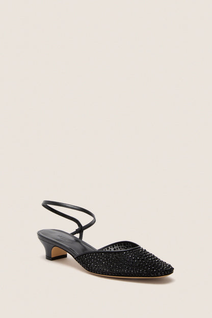 Black Crystals Erika Pump Sandals