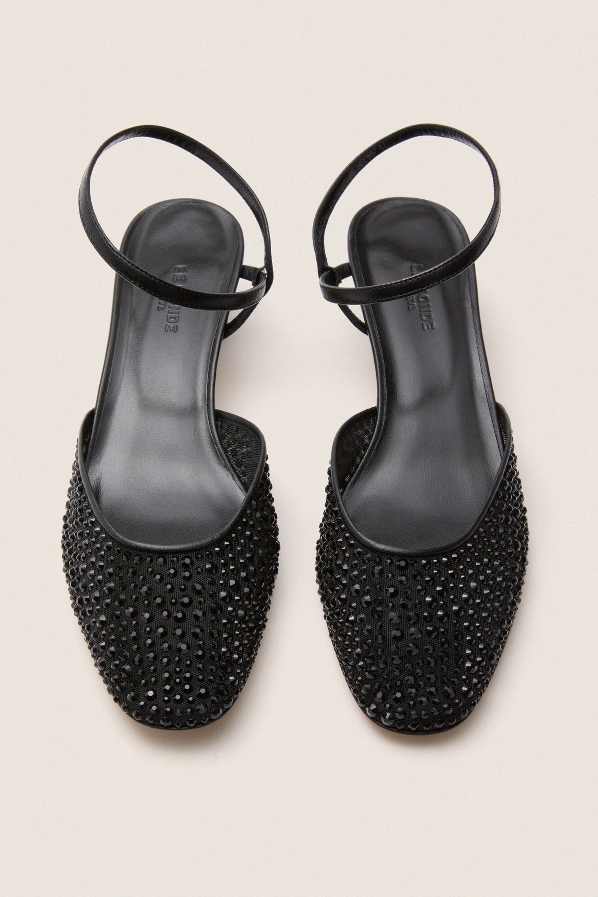 Black Crystals Erika Pump Sandals