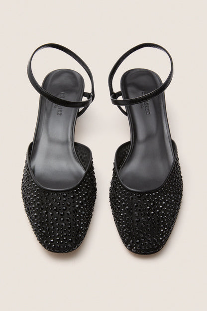 Black Crystals Erika Pump Sandals