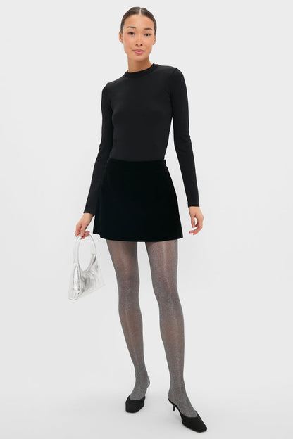 Black and Silver Glitter Tights