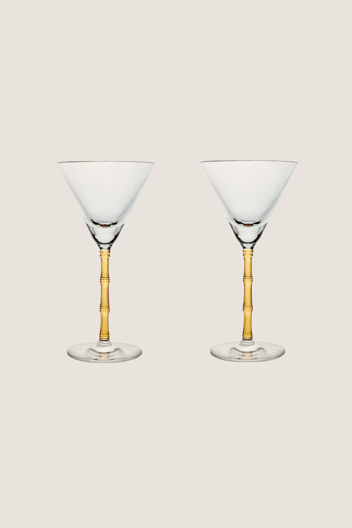 Amber Bamboo Martini Glasses Set of 2