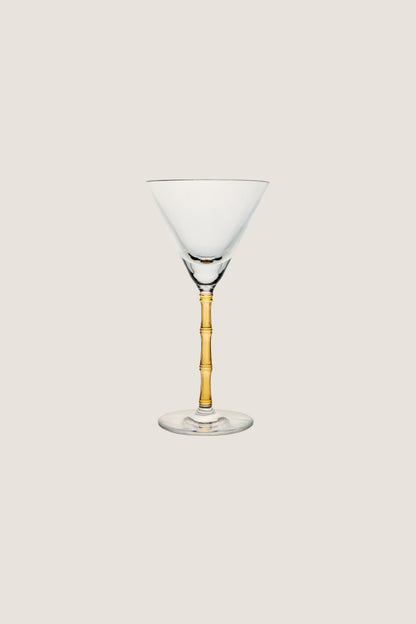 Amber Bamboo Martini Glasses Set of 2