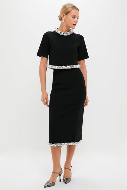 Black Idina Midi Skirt