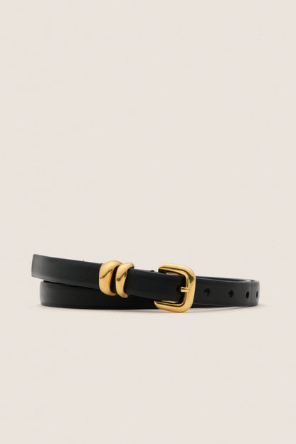 Black Hip to Waist Skinny Belt