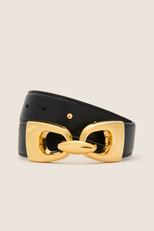Black Horsebit Belt