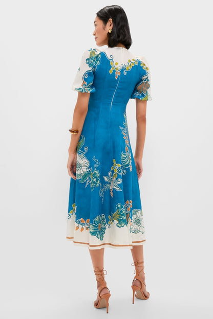 Blue Luda Midi Dress