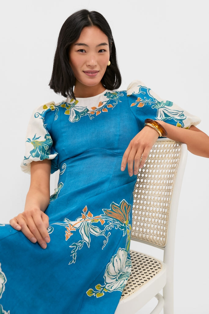 Blue Luda Midi Dress