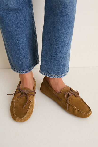 Artichoke Suede Driver Flats