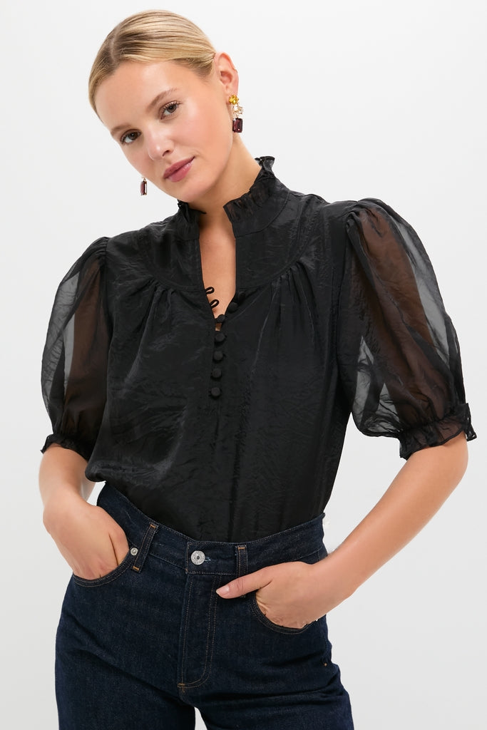 Black Chiffon Selena Blouse