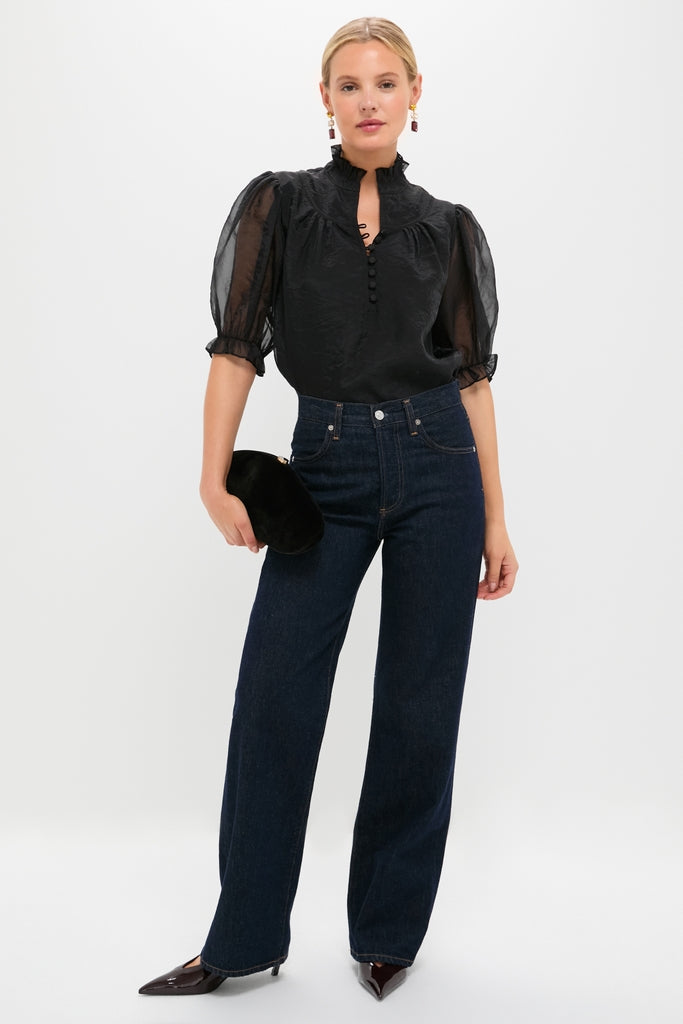 Black Chiffon Selena Blouse