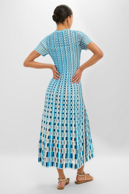 Azure Multi Zaida Midi Dress