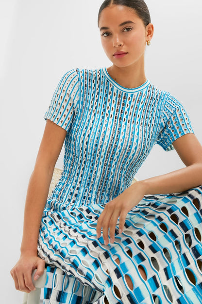 Azure Multi Zaida Midi Dress