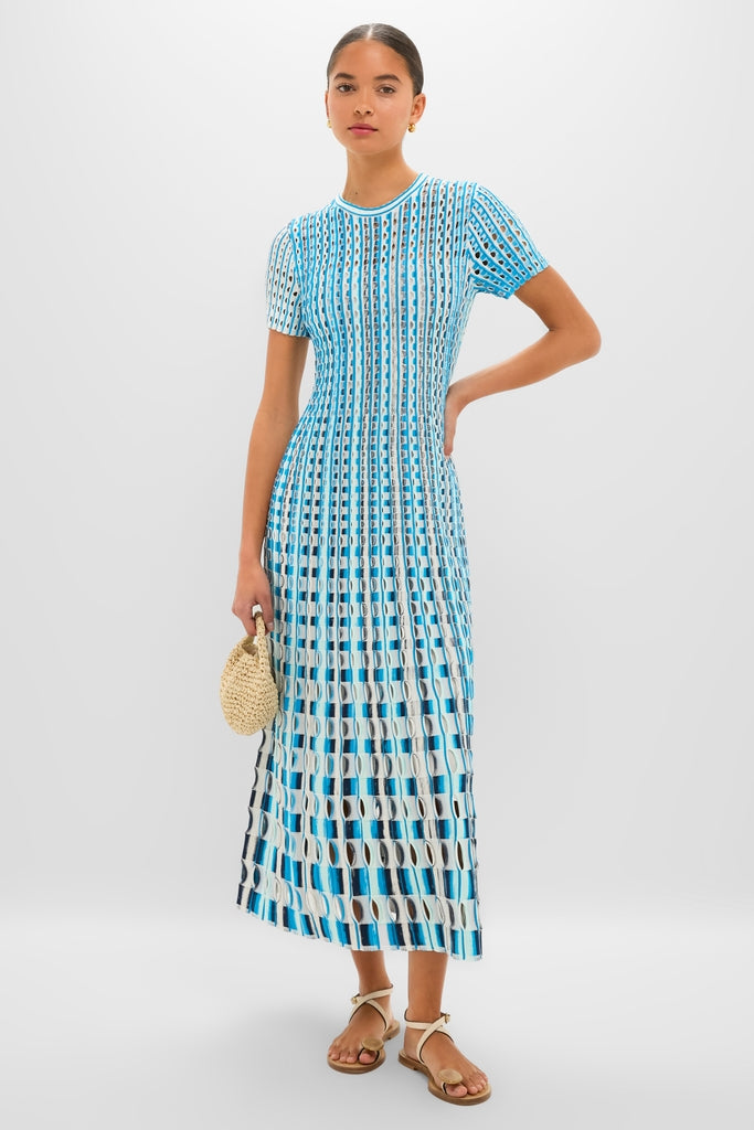 Azure Multi Zaida Midi Dress