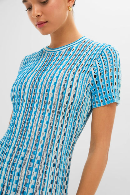 Azure Multi Zaida Midi Dress