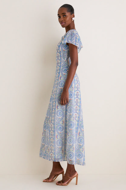 Blue Corsica Paisley Davina Dress