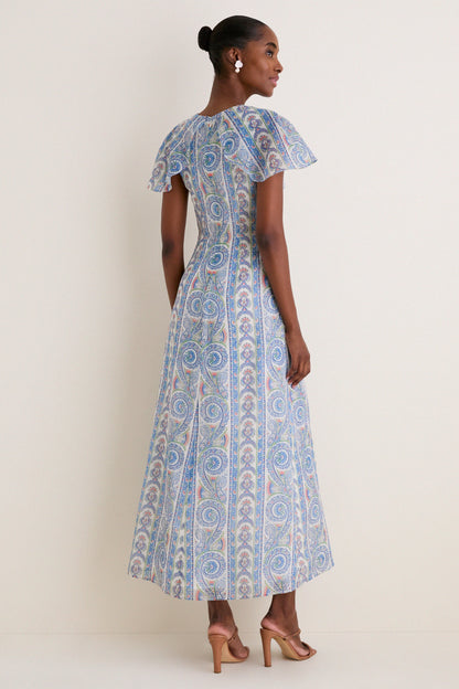 Blue Corsica Paisley Davina Dress