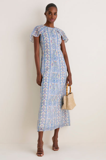 Blue Corsica Paisley Davina Dress