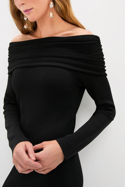 Black  Off-the-Shoulder Ursula Maxi Dress