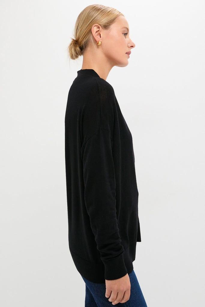 Black Cross Button Calloway Cardigan