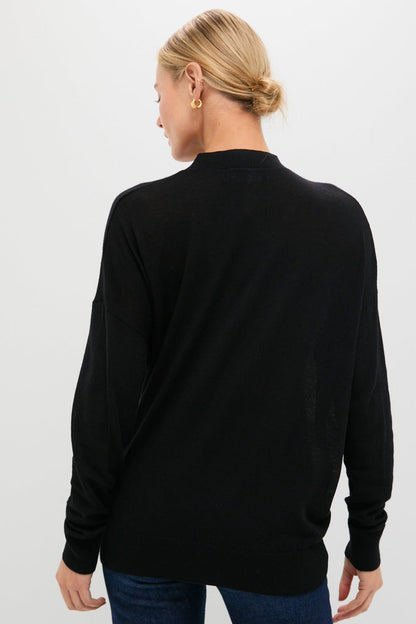 Black Cross Button Calloway Cardigan