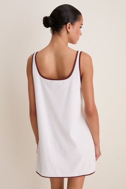 Blanc Shell Embroidered Mini Terrycloth Dress Coverup