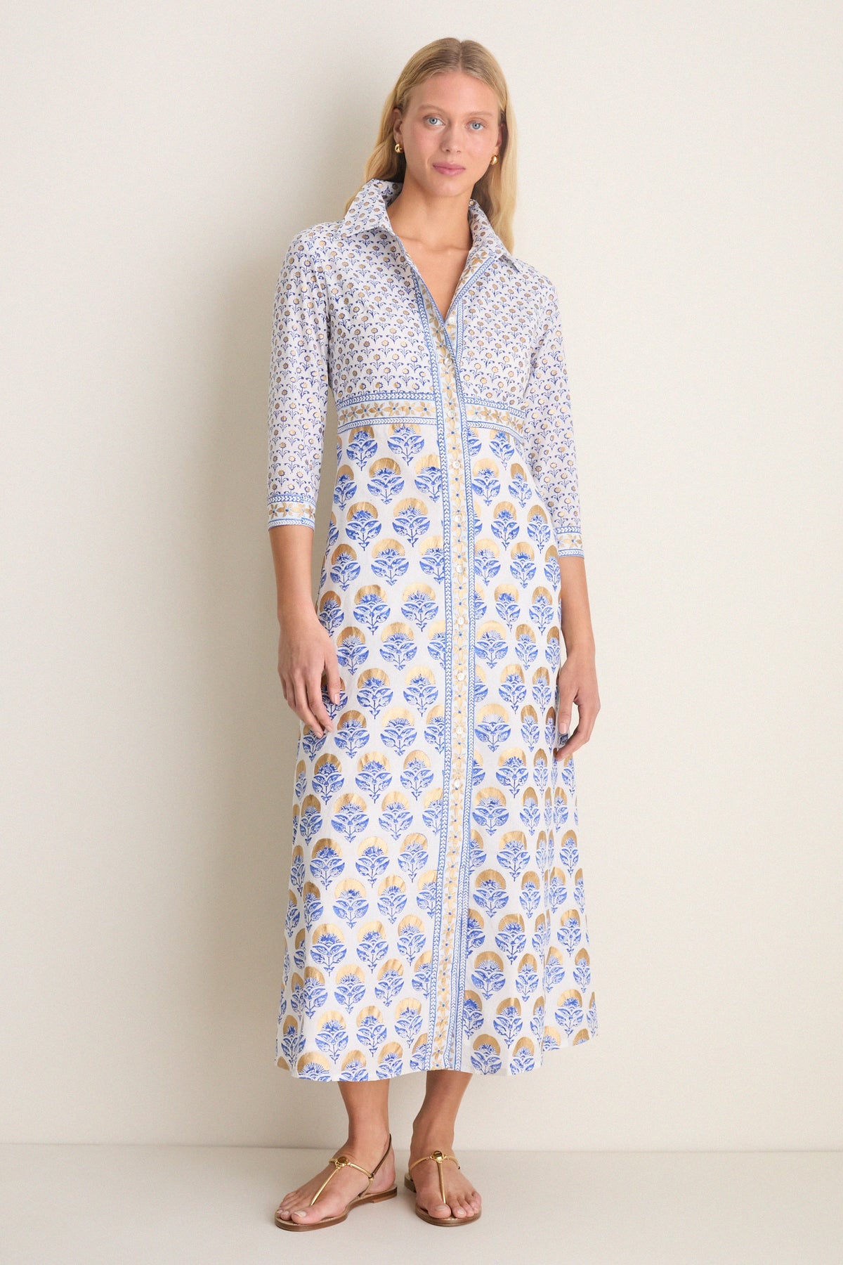 Arbor Blue Maxi Shirt Dress
