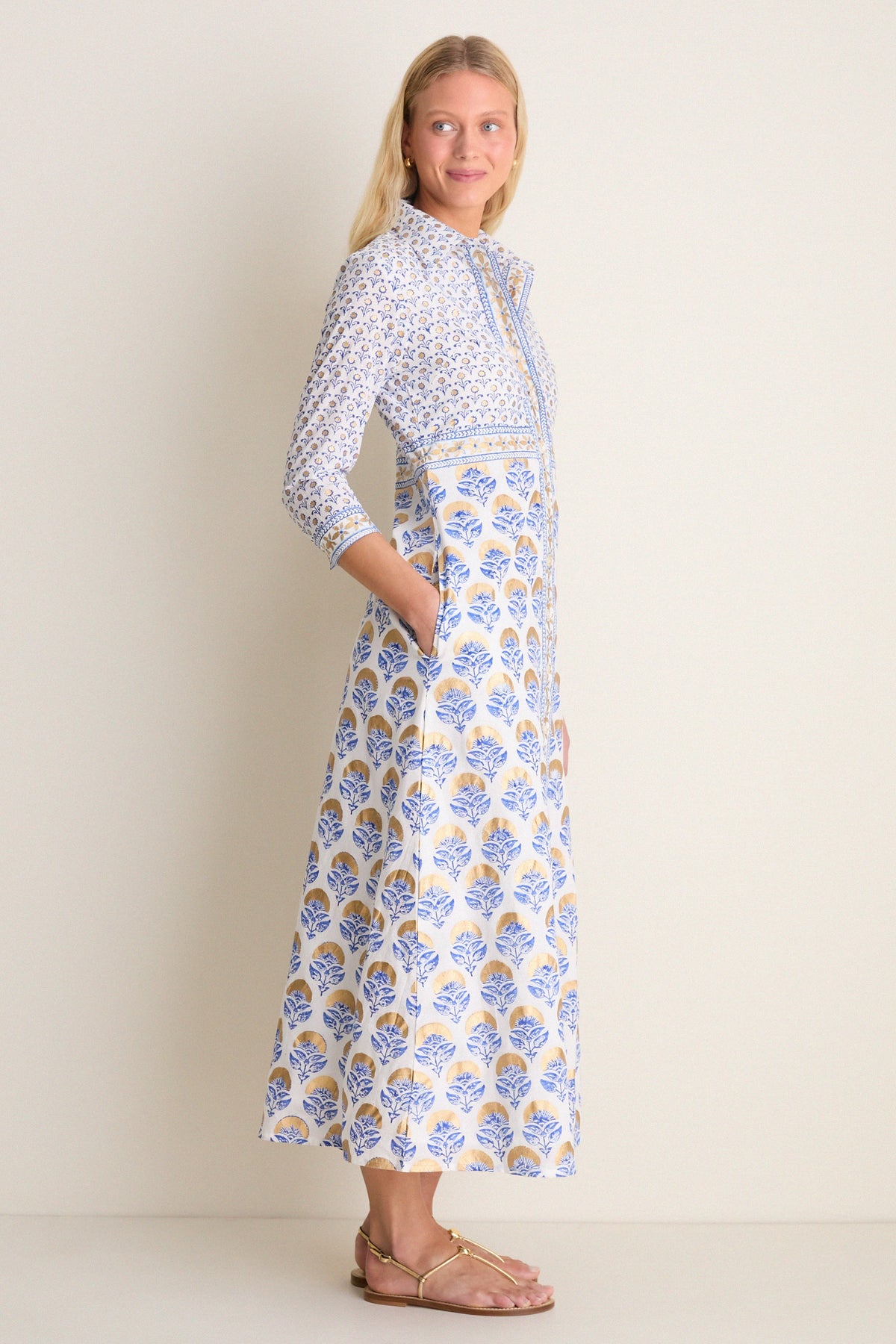 Arbor Blue Maxi Shirt Dress