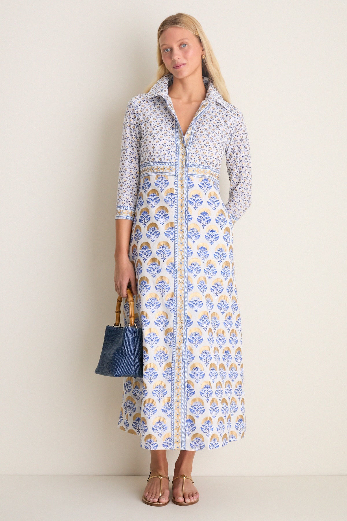 Arbor Blue Maxi Shirt Dress