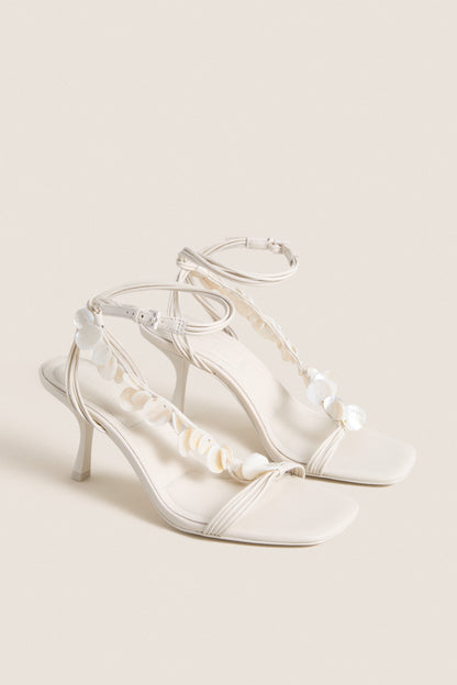 Alabaster Elin Natural Shell Beaded Heels