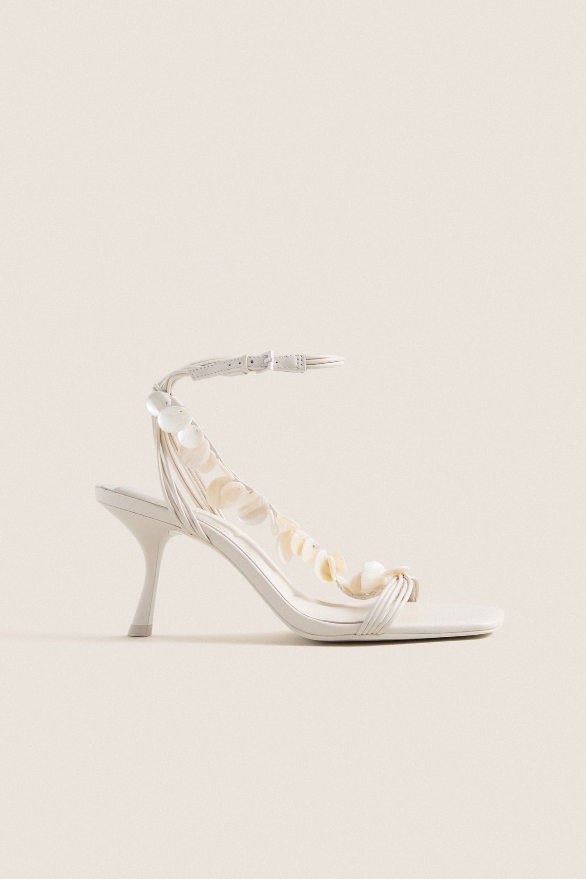 Alabaster Elin Natural Shell Beaded Heels