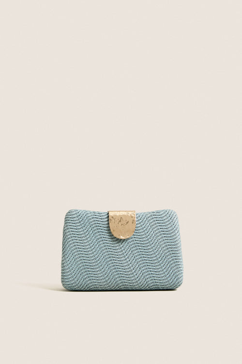 Blue Lindy Woven Clutch
