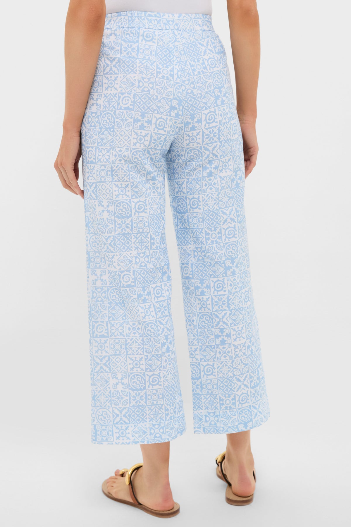Blue Checkerboard Cropped Pant