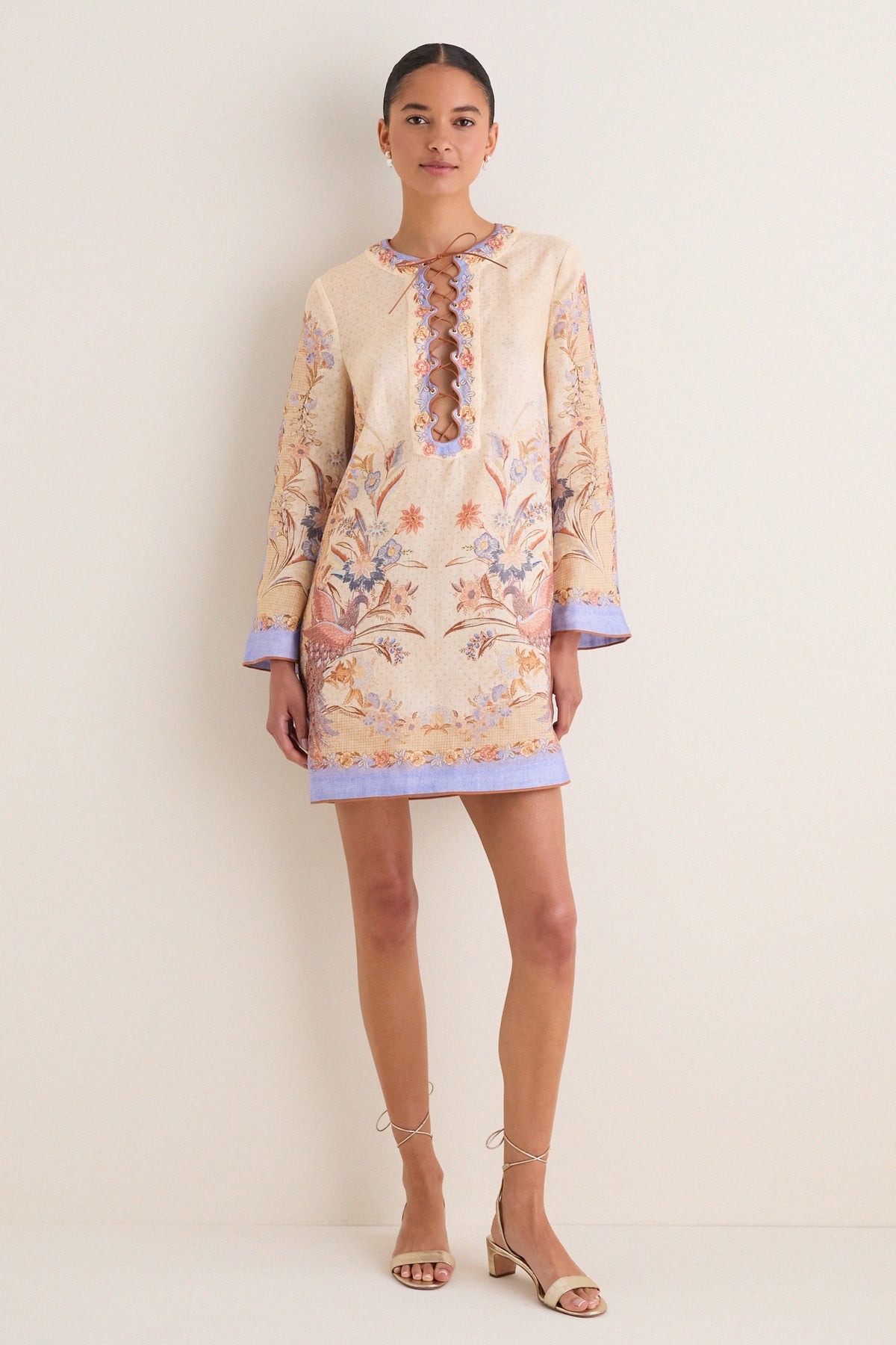 Biscuit Scarf Floral Indra Tunic Mini Dress