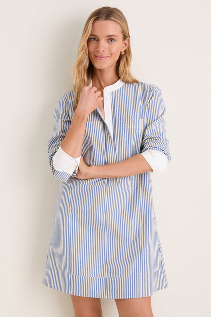 Blue Stripe Seersucker Rohan Shirt Dress