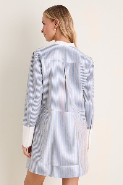 Blue Stripe Seersucker Rohan Shirt Dress