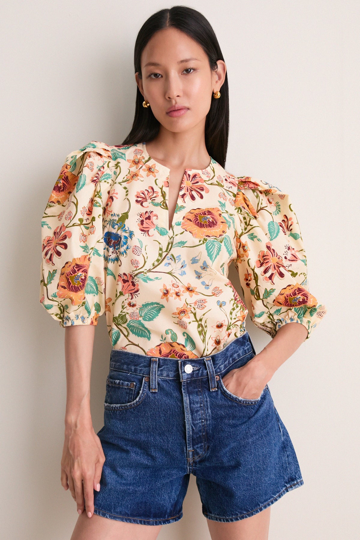 Abalone Florielle Short Sleeve Cotton Top