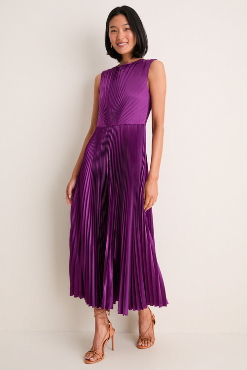 Amaranth Malin Satin Dress