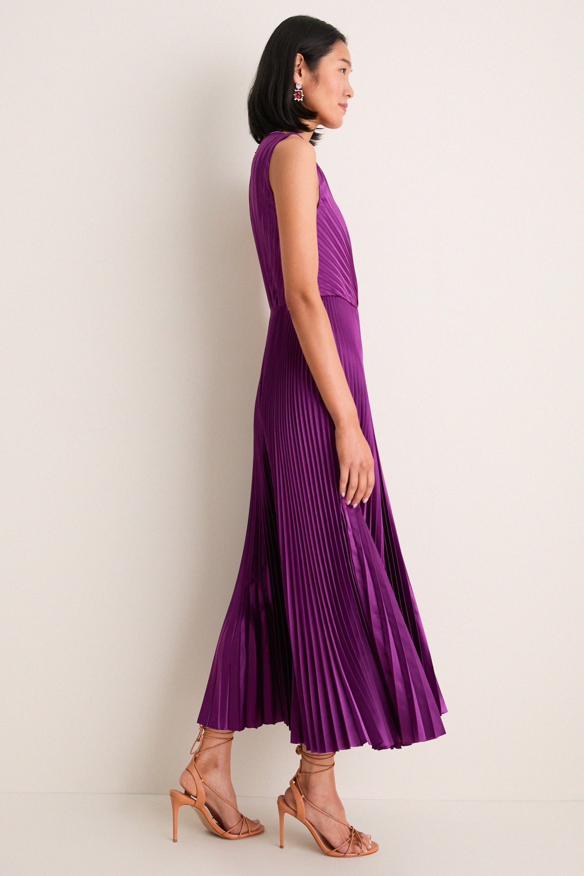 Amaranth Malin Satin Dress