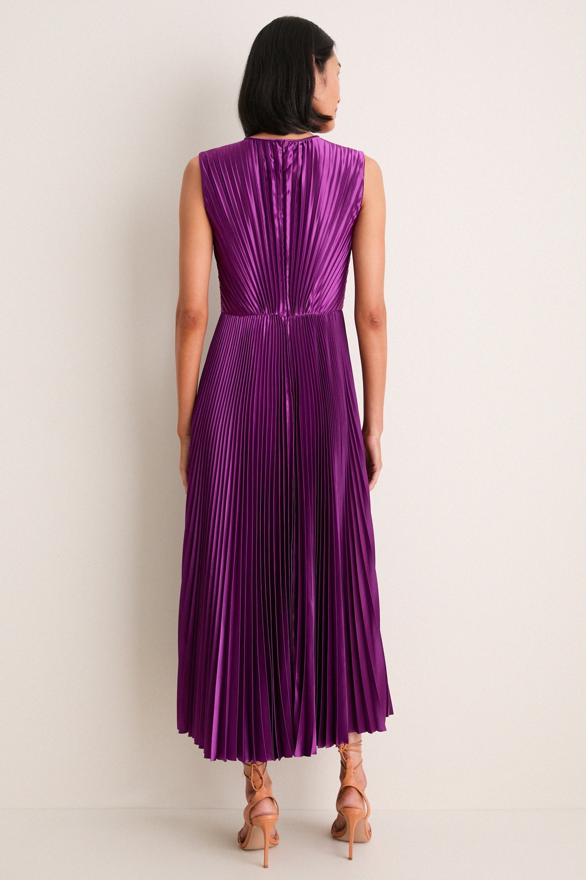 Amaranth Malin Satin Dress