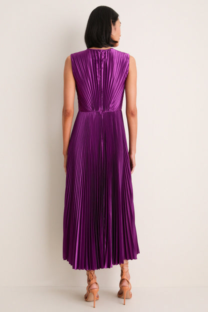 Amaranth Malin Satin Dress