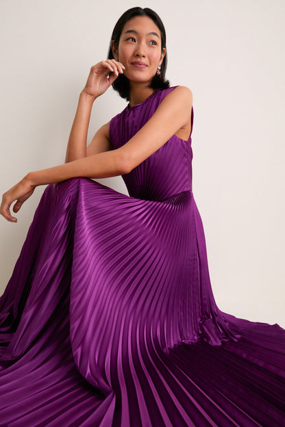 Amaranth Malin Satin Dress