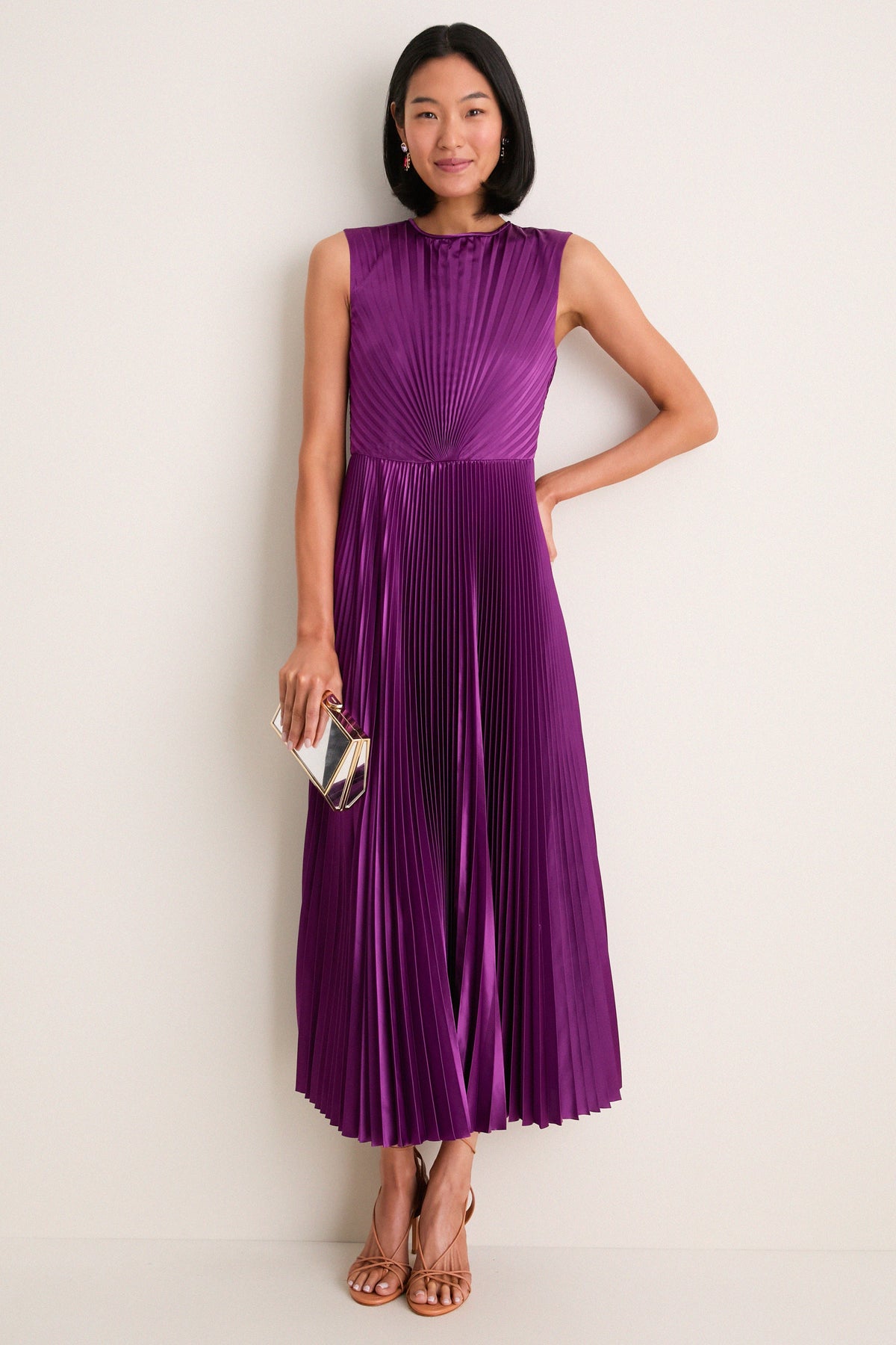 Amaranth Malin Satin Dress